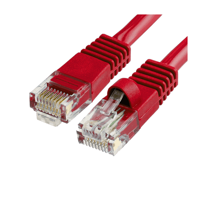 1-feet Cat6 Solid Copper Patch Cables in Red Pack of 10