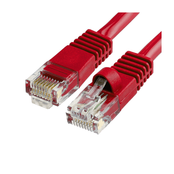 1-feet Cat6 Solid Copper Patch Cables in Red Pack of 10
