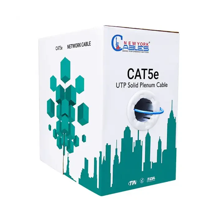 Cat5e Plenum 1000ft CCA Cable CMP UTP Solid 350 MHz 24AWG