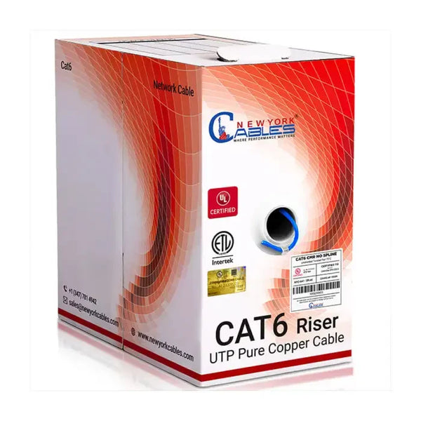Cat6 Riser UTP Solid Copper 1000ft Ethernet Cable UL Listed