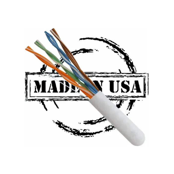 CAT5E Plenum 24AWG UTP 4 Pair Solid Bare Copper 350MHz UL Listed USA Made