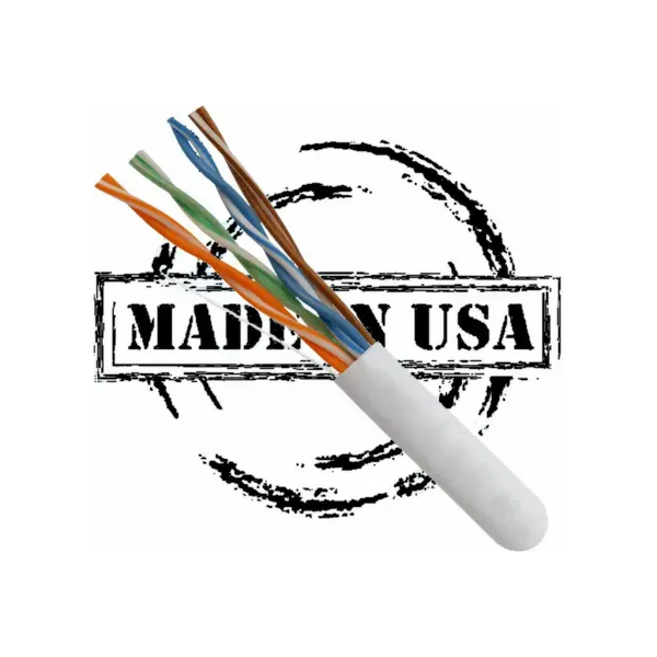 CAT5E Plenum 24AWG UTP 4 Pair Solid Bare Copper 350MHz UL Listed USA Made